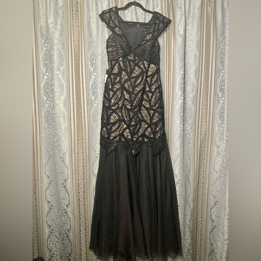 Tadashi Shoji Black Embroidered Lace Mermaid Maxi Dress - Picture 5 of 9
